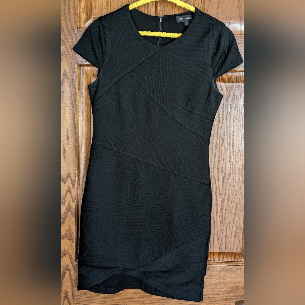 MM Couture Black Cap Sleeve Dress - Size S